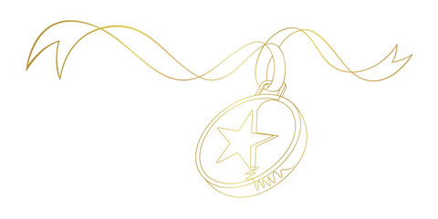 medal line art style vector.eps