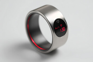 Smart ring with heart rate monitor and digital display