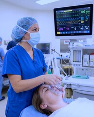 Medical team prepares patient for surgery in operating room setting