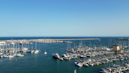 dock with many yachts in a harbour 