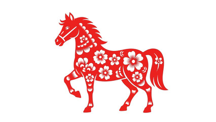 Fototapeta premium 2026 chinese new year design featuring a horse zodiac illustration
