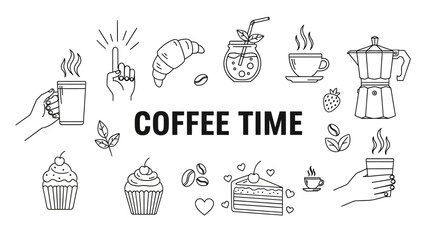 Inviting Coffee Break Scene with Cupcakes and Fresh Brewed Coffee