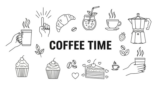 Inviting Coffee Break Scene with Cupcakes and Fresh Brewed Coffee