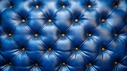 Naklejka premium Deep Blue Leather Tufted Upholstery Pattern texture
