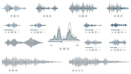 Abstract Sound Waves and Audio Spectrum Visuals for Creative Projects