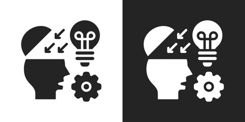 Open Innovation Icon In Black And White Glyph Style