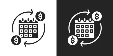 Subscription Model Icon In Black And White Glyph Style