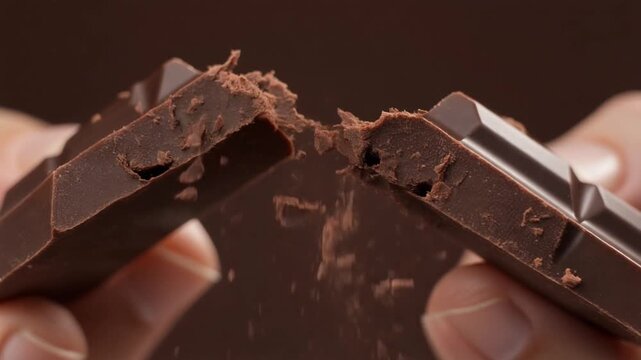 Close-up shot, slow motion video. Thick, glossy melted dark chocolate being poured over a stack of fluffy pancakes. The chocolate ripples and coats the edges perfectly. High-end commercial lighting, 
