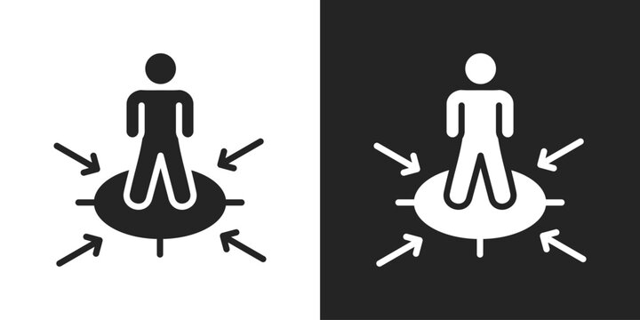 Customer Centric Icon In Black And White Glyph Style