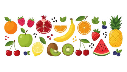 Colorful Array of Fresh Fruits and Berries for Healthy Eating