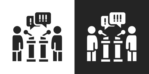 Controversial Icon In Black And White Glyph Style