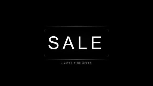 Minimalist Sale Animation with Limited Time Offer Text - Black Friday Promo Video Template.