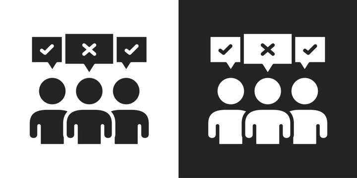 opinion Icon In Black And White Glyph Style