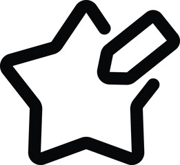 Writing pencil on a star shape