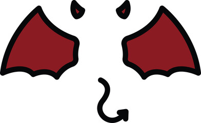 Devil wings with horns and tail