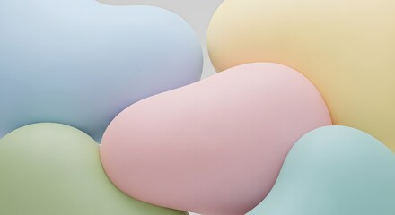 Soft Pastel Shapes Abstract Background with Gentle Curves and Smooth Texture