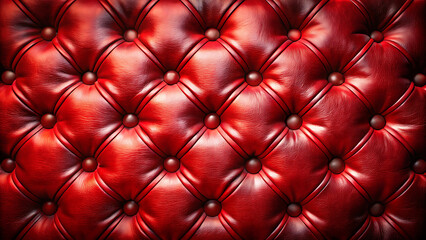 Obraz premium Vibrant Red Tufted Upholstery Texture with Buttons