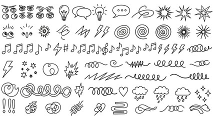 Diverse Hand Drawn Doodles and Sketches for Creative Design Projects