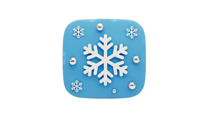 3D Snowflake on Blue Background for Winter Season