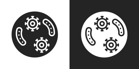 Microorganisms Icon In Black And White Glyph Style