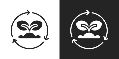 Plant Cycle Icon In Black And White Glyph Style