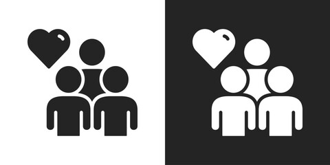 Community Care Icon In Black And White Glyph Style
