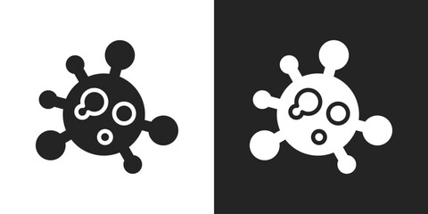 Microbe Icon In Black And White Glyph Style