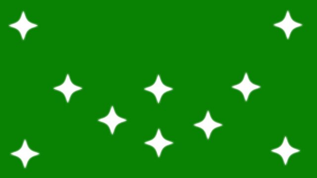 Animation blink twinkle star particle graphic movement appear on green screen flash.glowing Stars Sparkle On transparent alpha channel,white cartoon, flat, vector, doodles style stars blinking.4