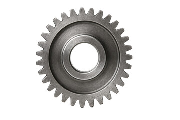 Close-up of a Metal Gear Wheel on White Background