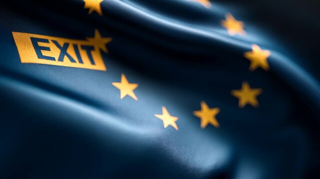 exit eu flag waving
