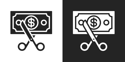Deduction Icon In Black And White Glyph Style