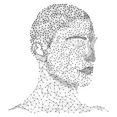 Plexus Network Human Head  Artificial Intelligence Concept