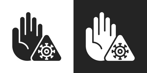 Preventive Icon In Black And White Glyph Style