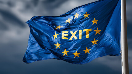 exit eu flag waving