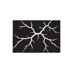 Black and white crack texture vector branching broken surface abstract background