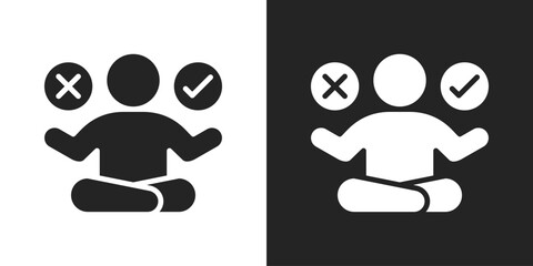 Decision Making Icon In Black And White Glyph Style