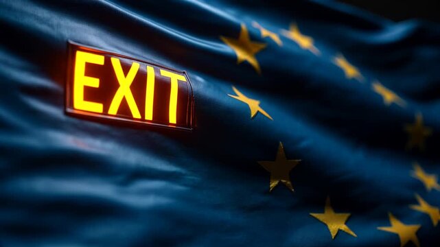 exit eu flag waving