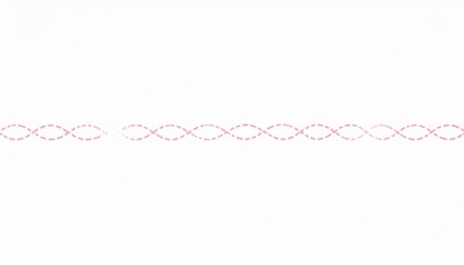 Pink dashed wave pattern on white background
