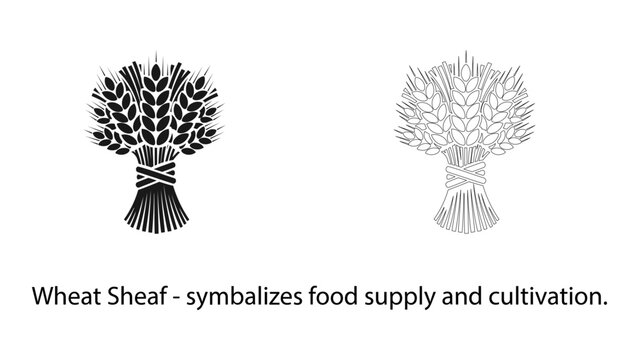 Wheat sheaf symbol representation of food supply and cultivation