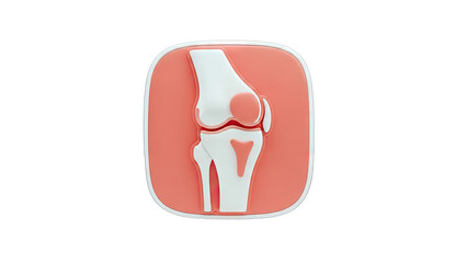 3D Knee Joint Illustration on a Pink Background