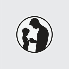  silhouette of a father holding his child&rsquo;s hand with love and care