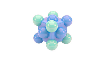 3D Render of Molecular Structure on White Background