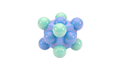 3D Render of Molecular Structure on White Background