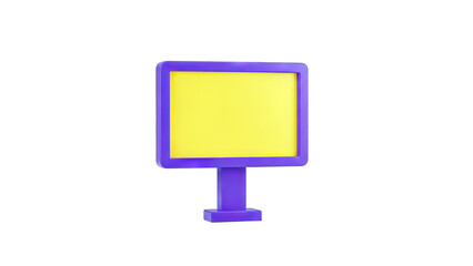 3D Rendered Billboard on White Background