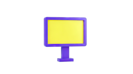 3D Rendered Billboard on White Background