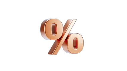 3D Rendered Percentage Symbol Isolated on White Background