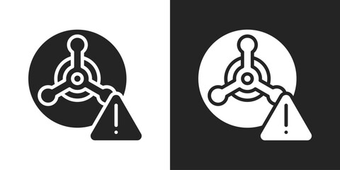 Biological Threat Icon In Black And White Glyph Style