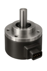 Close-up of Industrial Electric Motor with Connector and Shaft