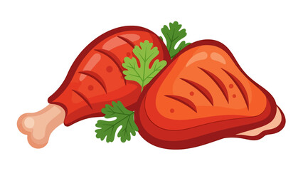 Freshly Cooked Spiced Roasted Carrots with Herb Garnish