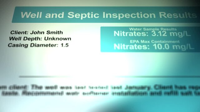 An Average Nitrates Report for a Well or Septic System